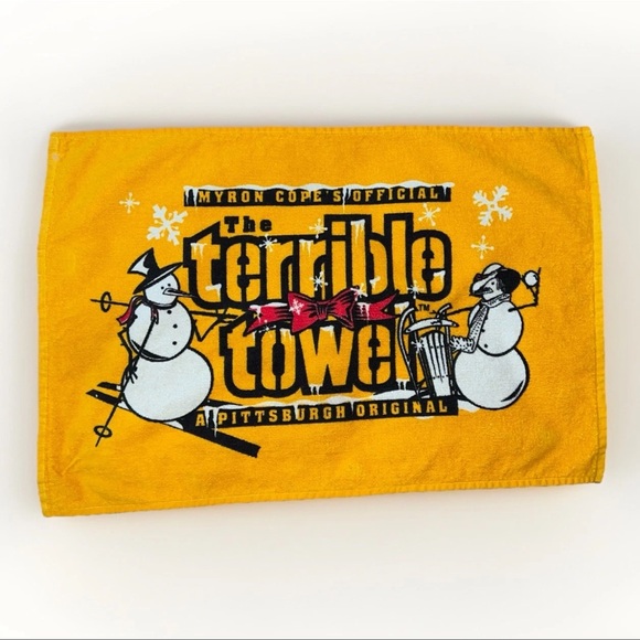 Pittsburgh Steelers Terrible Towel Christmas Snowman Myron Cope NFL Winter Snow - Picture 1 of 5